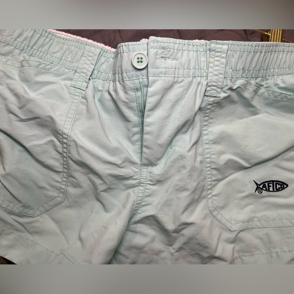 AFTCO WOMENS size 4 light green blue FISHING SHORTS - Picture 1 of 3
